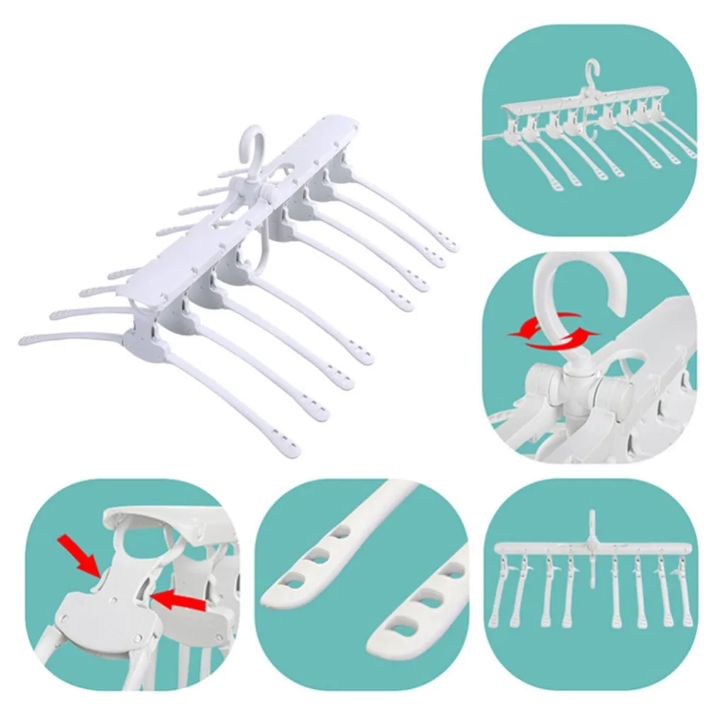 8 في 1 متعددة الوظائف البلاستيك للطي شماعات ملابس خزانة رف ملابس طوي الشماعات للملابس الطفل و الطفل شماعات