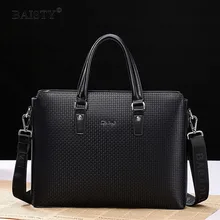 Бренд BAISTY, модный мужской коммерческий портфель, Сумки из искусственной кожи, мужская сумка, повседневные мужские деловые сумки для ноутбука, два размера