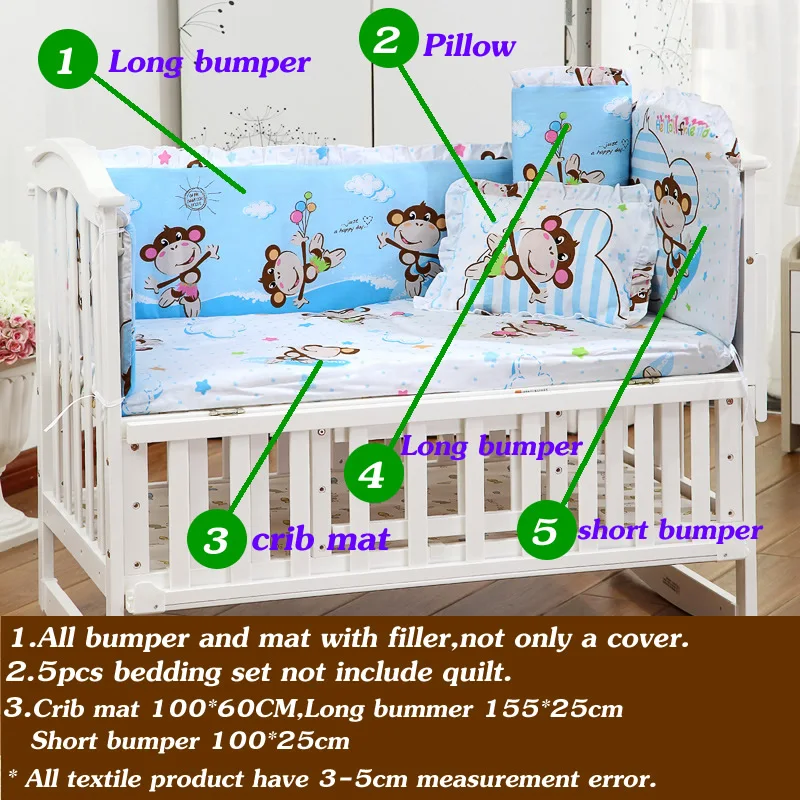 5 шт. детский хлопковый комплект постельного белья X 60|cotton baby bedding sets|cot setbaby cot set |