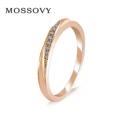 Mossovy простой Роза золотые, серебряные кольца для Для женщин Обручение кольцо фианит пара колец ювелирные изделия винтажный, с серебряным