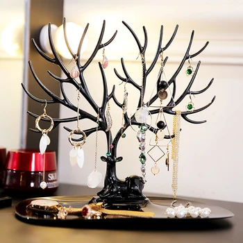 

Jewelry Tree Jewelry Hanger Cute Antler Pendant Bracelet Jewelry Display Stand Tray Storage Earrings Necklace Ring Racks Holder