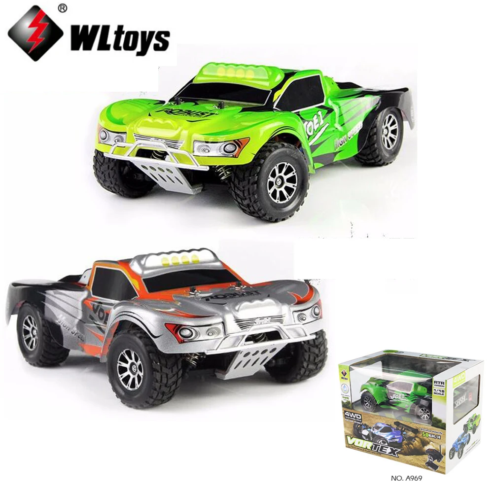 

Wltoys A969 1:18 Scale Toys 2.4G 4WD 50km/h RC Drift Short Course Long Distance Control 4-wheel Shock Absorbe