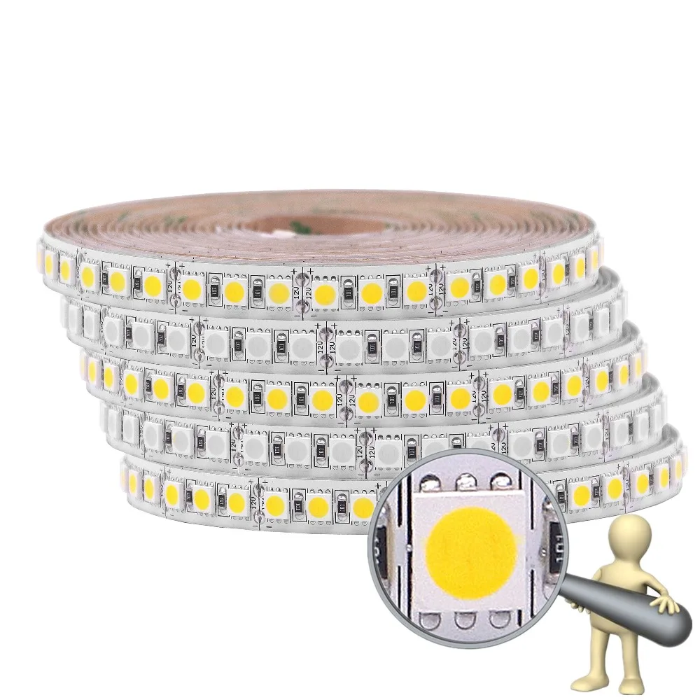 

SMD 5050 RGB LED Strip 5M 600LED DC 12V Not Waterproof Fita LED Light Strips Flexible Neon Tape Ledstrip Lighting Ultra-bright