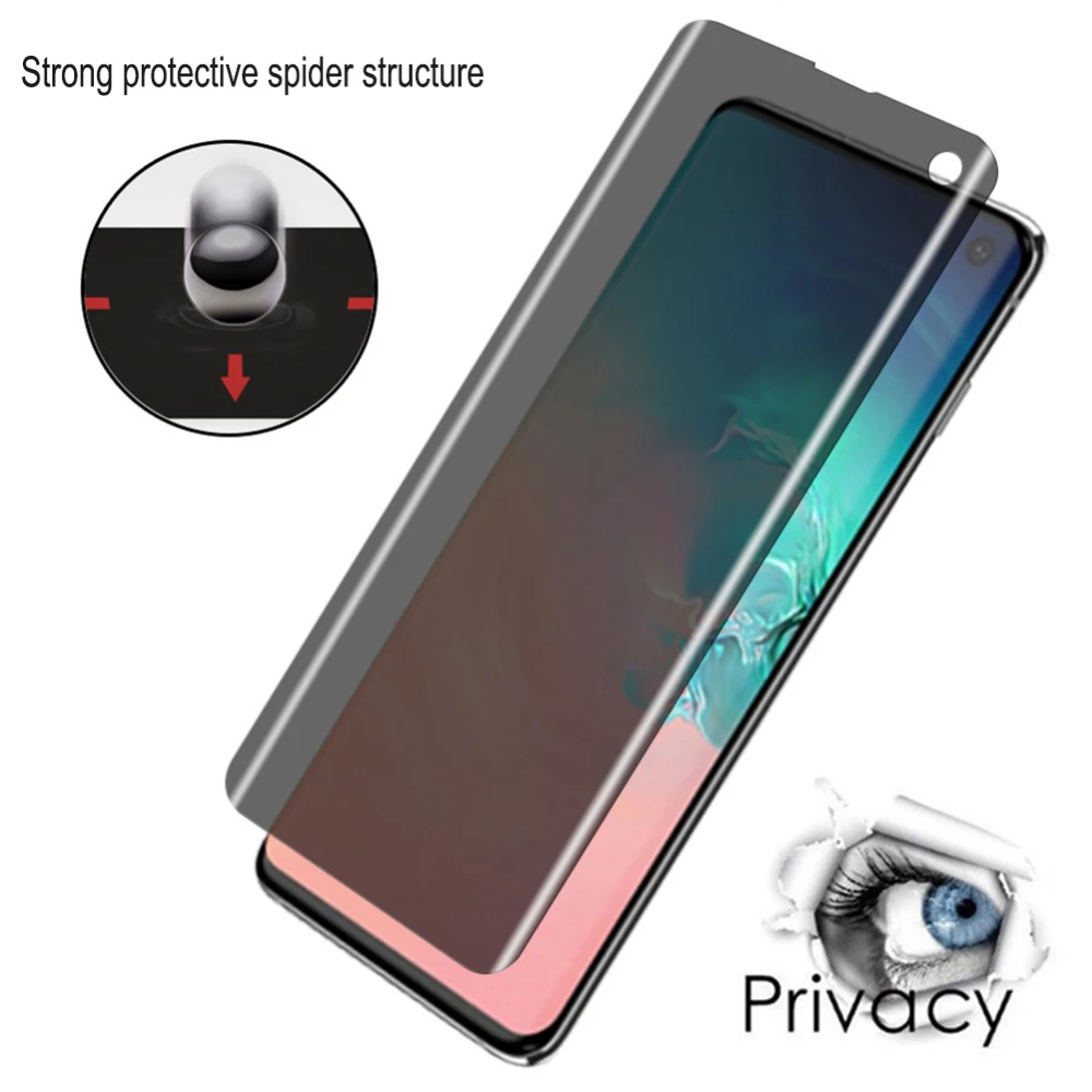 

6D Curved Full Privacy Screen Protector For Samsung Galaxy Note 10 Plus S10 Plus S10E S10+ 9H Tempered Glass Cover Anti Spy Glare