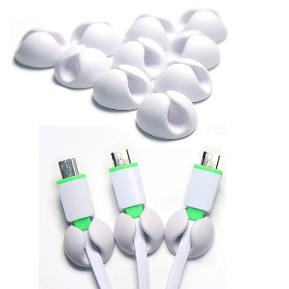 10 шт./лот зажимы для кабеля USB зарядное устройство держатель стол аккуратный