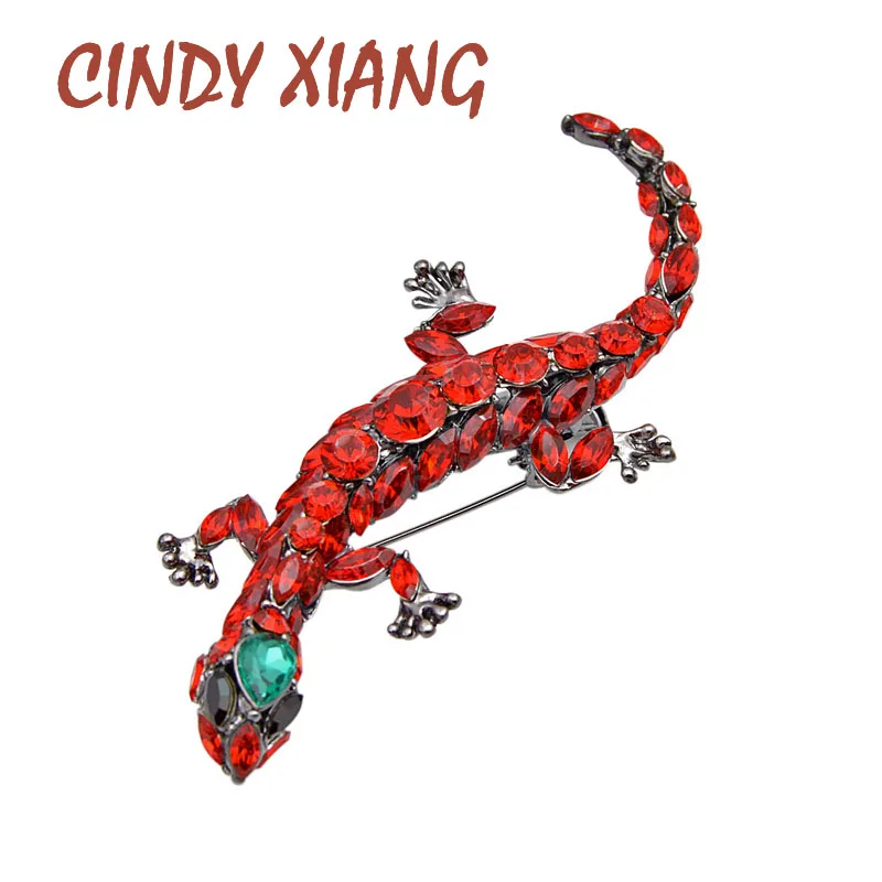

CINDY XIANG New Arrival 3 Colors Choose Resin Lizard Brooches for Women Fashion Large Animal Pins Exaggerated Accessories Gift
