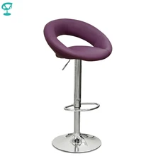 94637 Barneo N-84 эко-кожа кухонный барный стул с мягким сиденьем на газ-лифте фиолетовый цвет мебель для кухни кресло для нейл-бара броу-бара по России