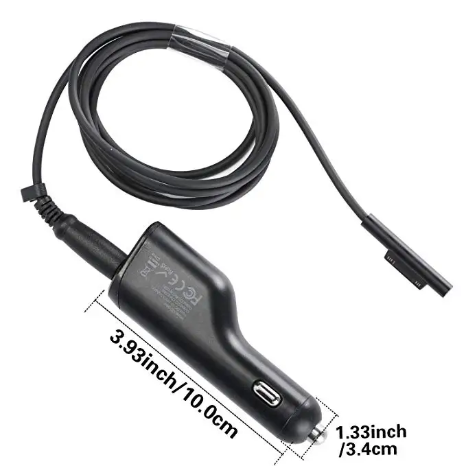 36W 12V 2.58A Car Power Adapter Laptop Charger For Microsoft Surface Pro 3 4 of i5 i7 Charger Supply Cable With 2.0 USB Port