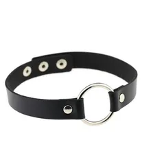 Панк Черное Кожаное ожерелье женское круглое Чокеры ожерелье s Funky розовый чокер ожерелье колье ras du cou