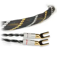 

Xiao Fan LB03 Handmade Audio Line Hifi Speaker Cable 2 Banana Plug to 2 Curved Type Banana lug Amplifier Speakon Wire Cables