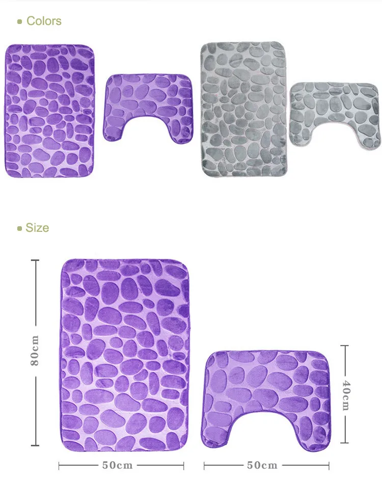 2шт 3d каменный Набор ковриков для ванной черный/серый/синий современный коврик для ванной комнаты и коврики для туалета
