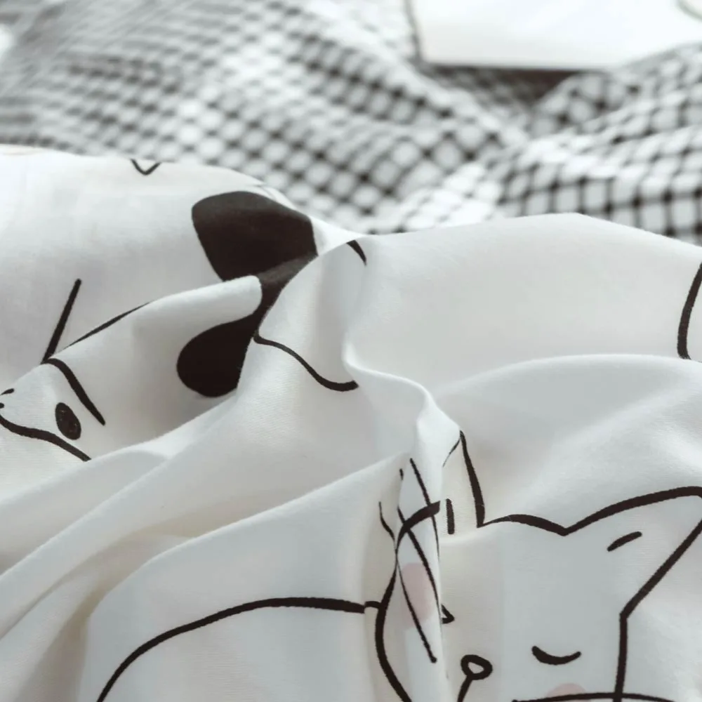 Svetanya, хлопок, Комплект постельного белья с принтом кота, детское постельное белье(плоский лист, наволочка, пододеяльник