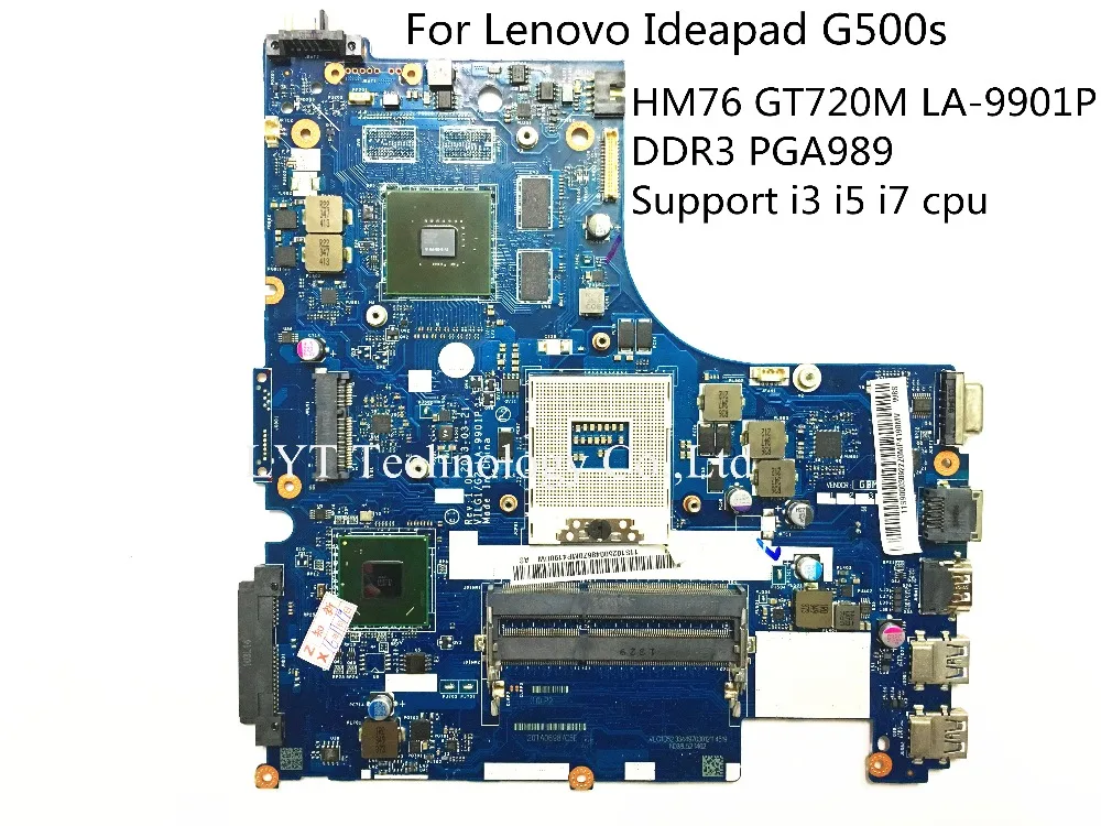 

For Lenovo Ideapad G500s Laptop motherboard HM76 GT720M LA-9901P DDR3 PGA989 Support i3 i5 i7 cpu 100% Tested