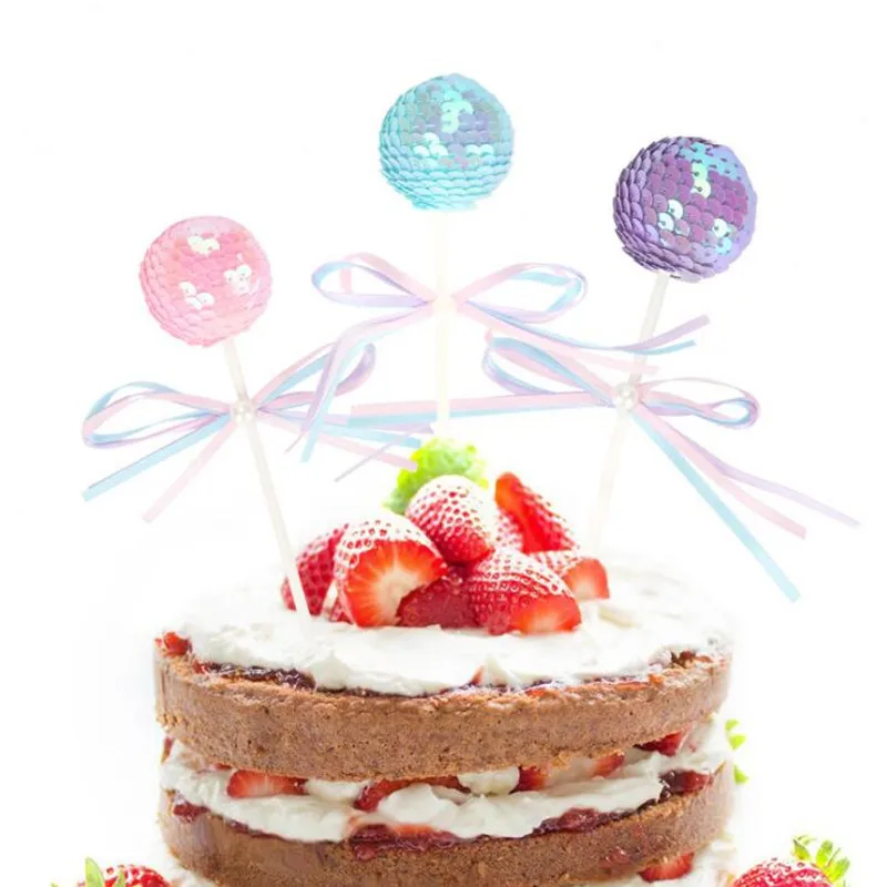 2018 Новый бантом блестками мяч торт ботворезы кекс десерт Топпер Декор торт ко дню рождения украшения события вечерние поставки