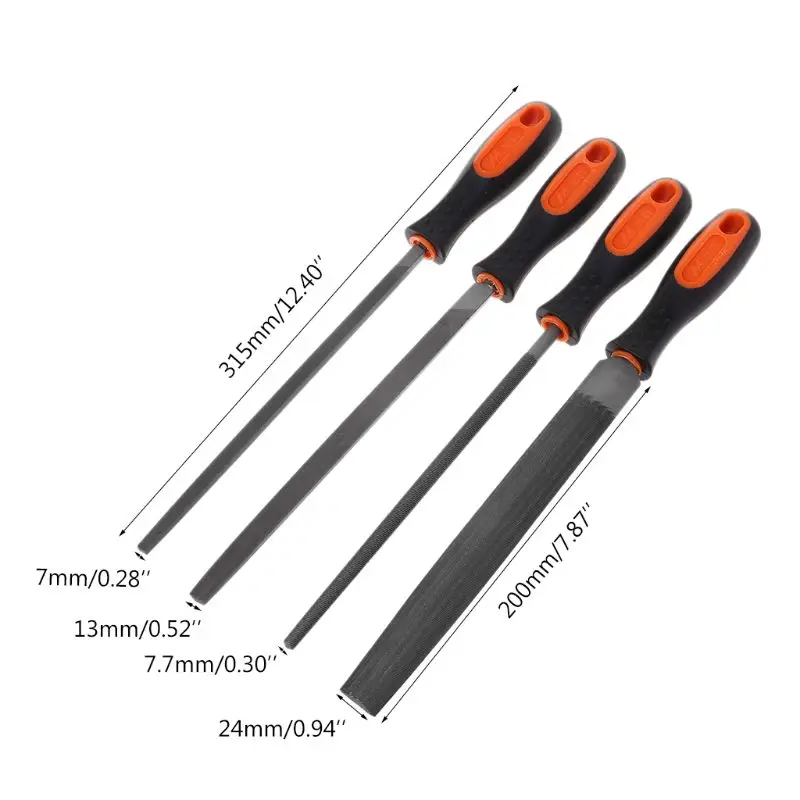 

Wood Rasp 8" Steel File Carving Round Semi-circular Triangle Square File Woodworking Craft Carving Handle Tool