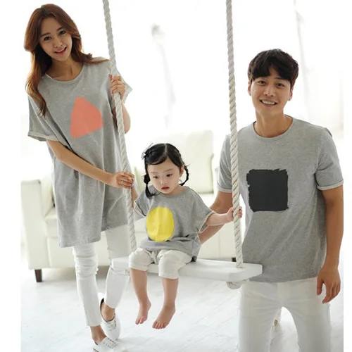 

T-shirts summer mother mommy and me daughter father son kids baby matching family outfits clothing family look short sleeves