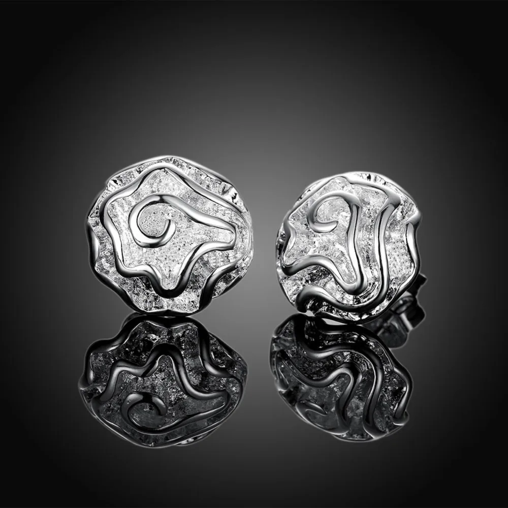 e003Angel Stud Earrings Fashion Sterling Silver Crystal