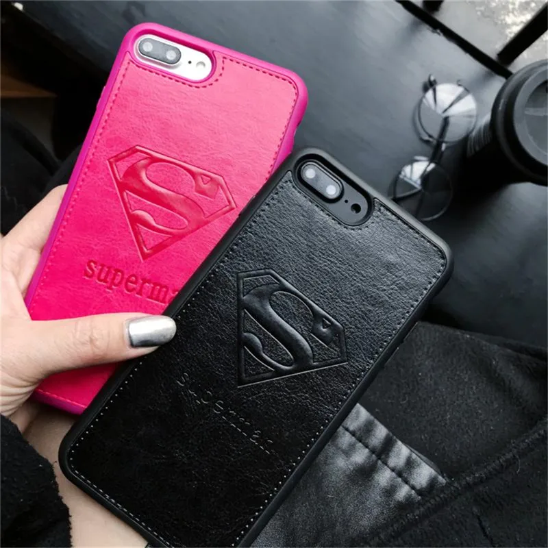

PU Leather Case For iphone X XS Super Hot Comics DC Hero Superman TPU+PU Back Cover For iPhone 6 6s Plus 7 8Plus XS MAX XR Coque