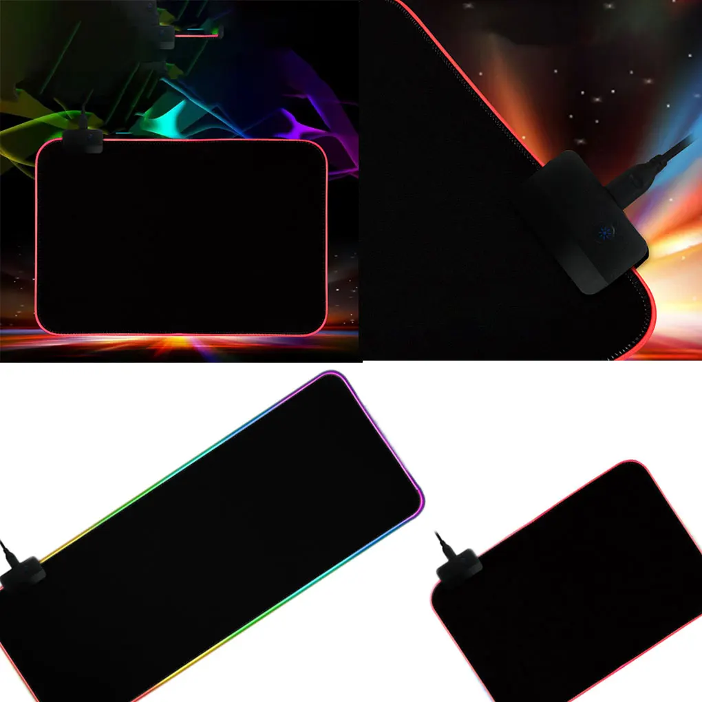 Коврик для мыши 7 LED RGB Light 14 режим освещения светящийся коврик Нескользящая