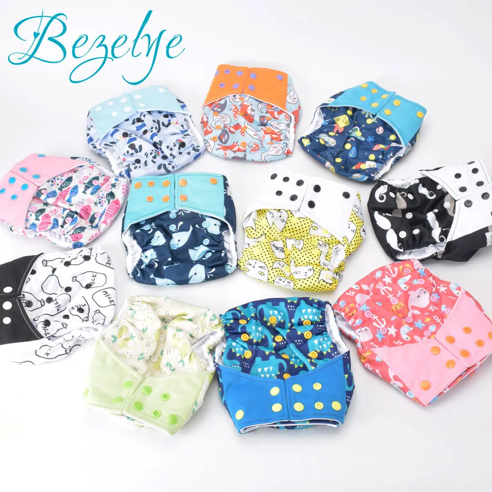 

Bezelye 2018 Baby Cloth Diaper Waterproof Baby Nappy for Newborn Washable Pocket Reusable Diaper Inserts Breathable Cloth Diaper
