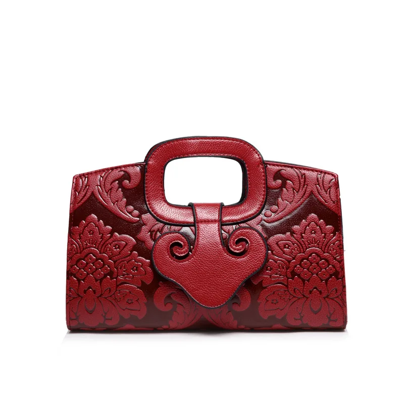 

New Chinese Wind Embossed Sheep Head Handbag Single Shoulder Oblique bag women bags