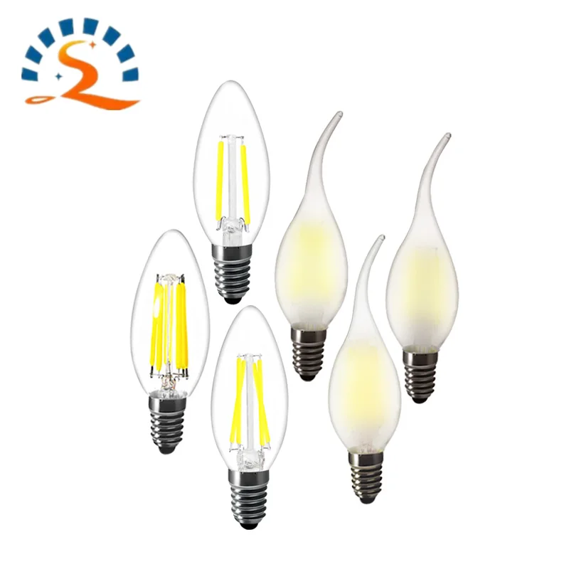 

LED Bulb E14 C35 2W 4W 6W Candle Flame Bulb Frosted 220v Decorative Lamp Dimmable Warm white