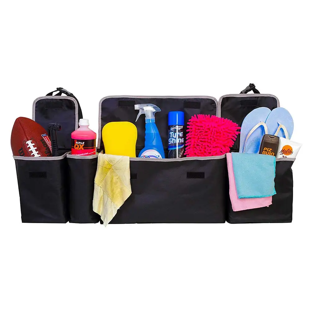 

2 in 1 Trunk Back Seat Organizer Space Saving High Capacity Auto Trunk Storage Bag for Any Car SUV CSL2018