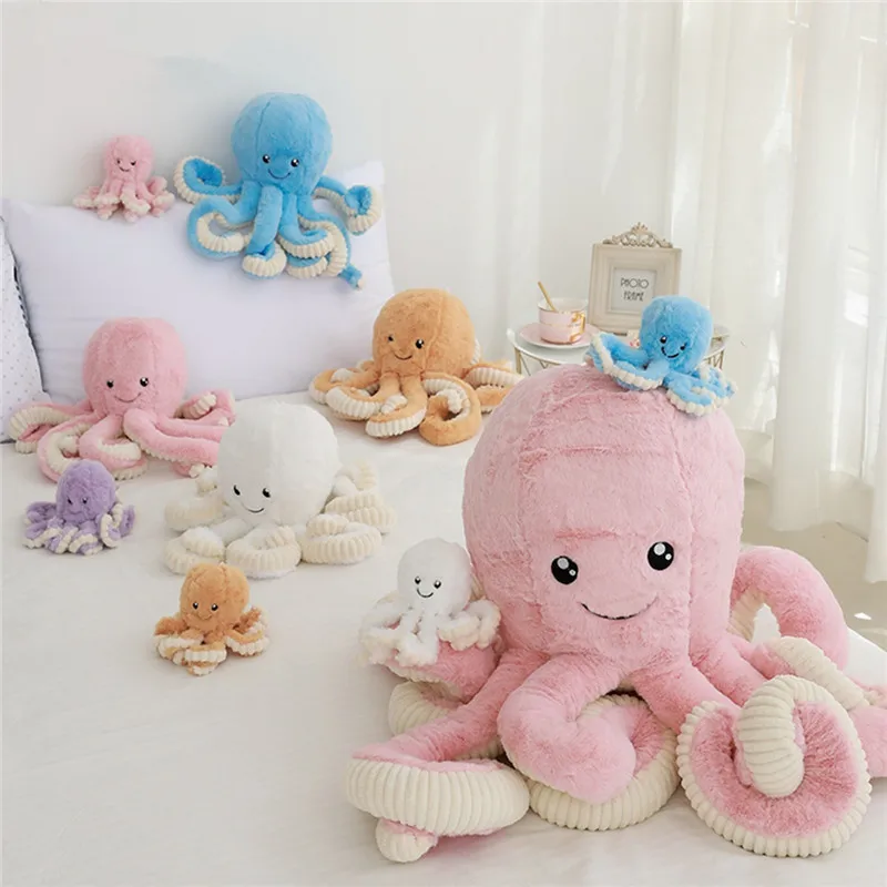 40/60/80cm Simulation cartoon Cute Octopus Plush Toy Ocean Whale Dolls & Stuffed Toy Sea Animal Doll For Children Kids Xmas Gift