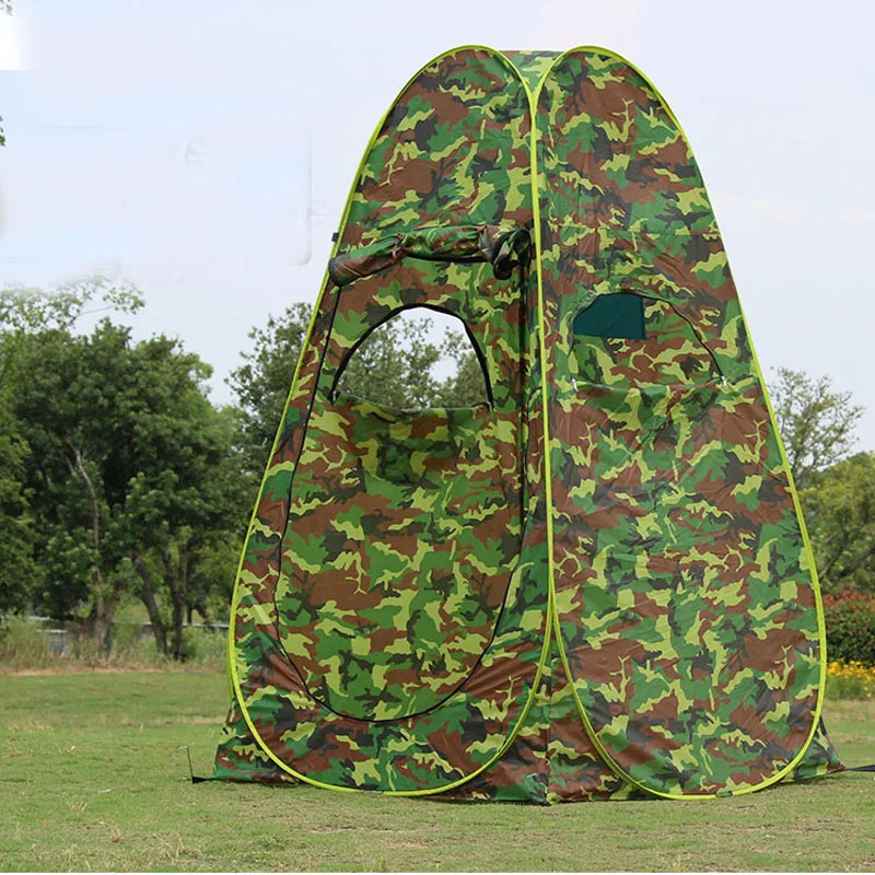 3Windows Portable Privacy Shower Toilet Camping Pop Up Tent CamouflageUV function outdoor dressing tentphotography tent