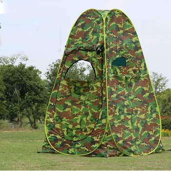 3Windows Portable Privacy Shower Toilet Camping Pop Up Tent Camouflage/UV function outdoor dressing tent/photography tent quick opening dressing shower fishing tent one touch waterproof camping toilet changing room with carrying bag