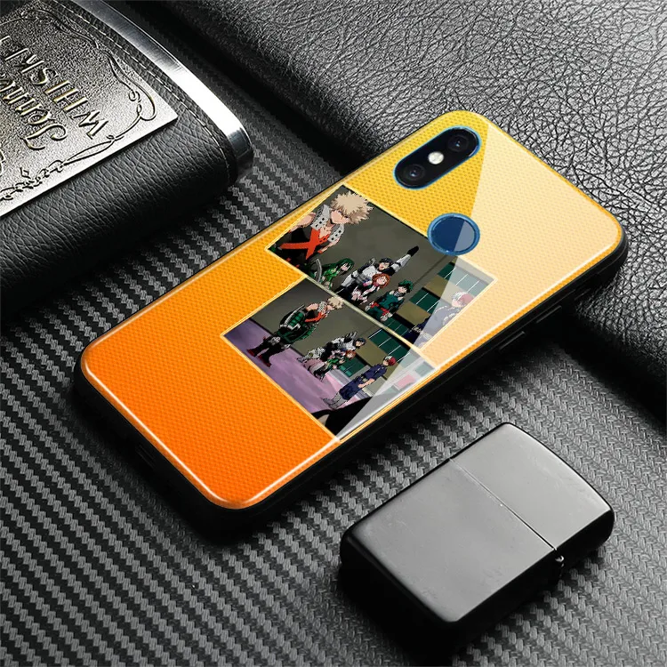 My Hero Academia Izuku Katsuki Anime Glass Silicone Phone Case For Redmi Mi 6 8 9 SE Explore Mi Mix 2 2S 3 redmi note7 Model