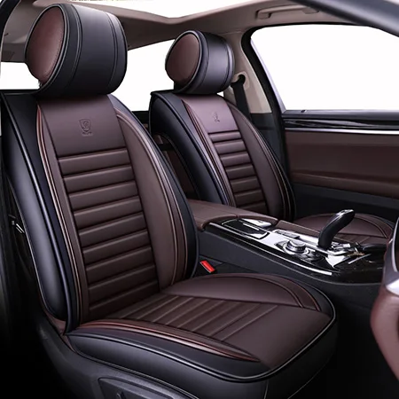 Роскошный универсальный кожаный чехол для сиденья автомобиля для hyundai solaris ix35 30 25 Elantra MISTRA Grand Santafe accent Veloster coupe - Название цвета: Coffee Standard