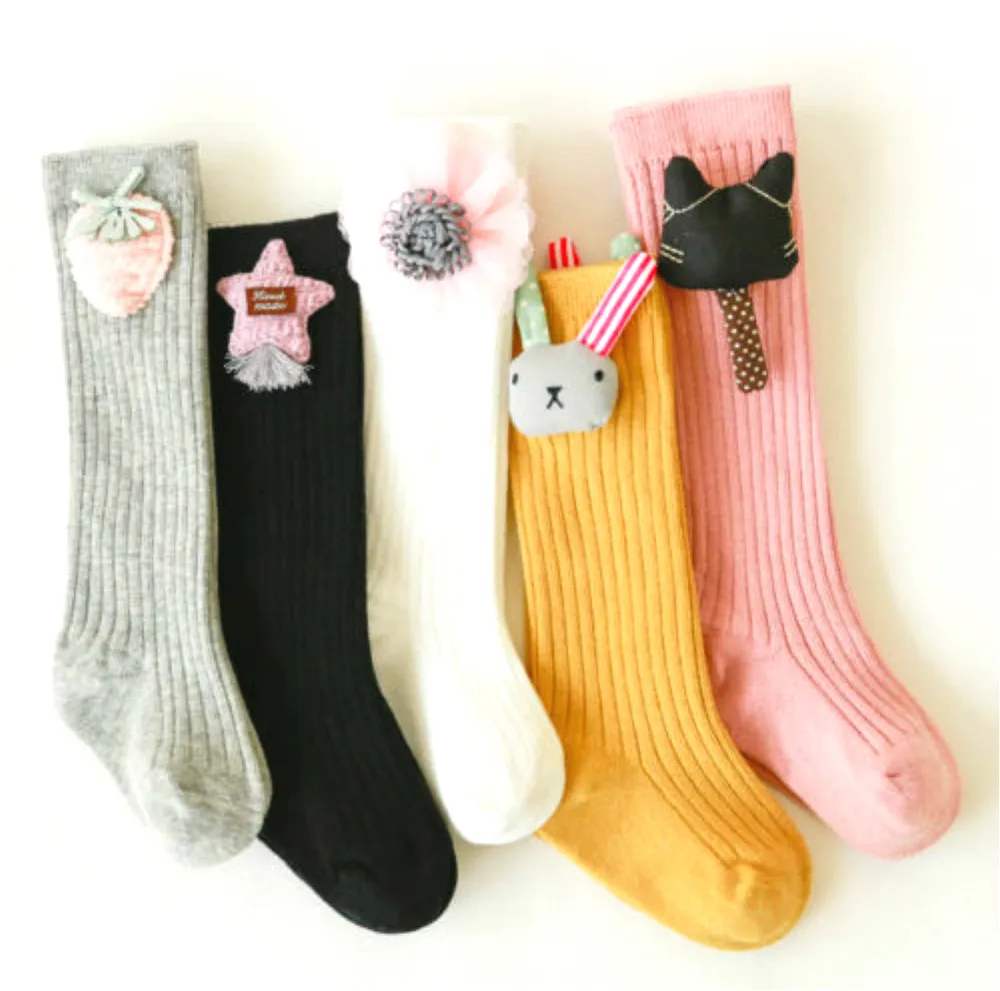 

Cute Kids Baby Girl Pantyhose Knee High Stocking Solid Color Cotton Tights for Girls Toddler Leg Warm Stockings
