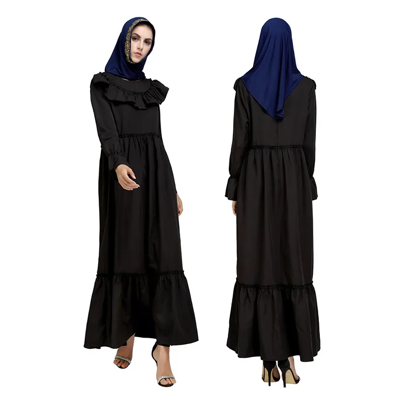 Muslim Dress vestidos Summer Print Trumpet Sleeve Clothing Embroidery Elegant Swing Dress Summer Ramadan Tunic ropa arabe mujer