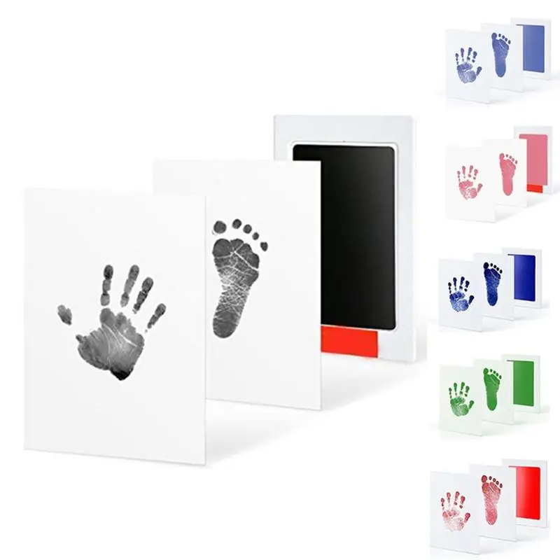 

Baby-specific hand-printed hand footprints table baby hand print mud newborn gift