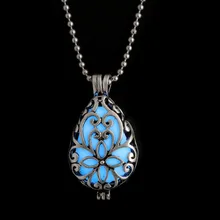 Rinhoo винтажное светящееся ожерелье с кулоном, светится в темноте, ожерелье, синий светильник, ожерелье для женщин, подарок для девушек