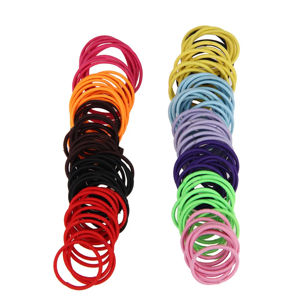 

100pcs Women Elastic Hair Ties Band Ropes Ring Ponytail Holder Accessories F712
