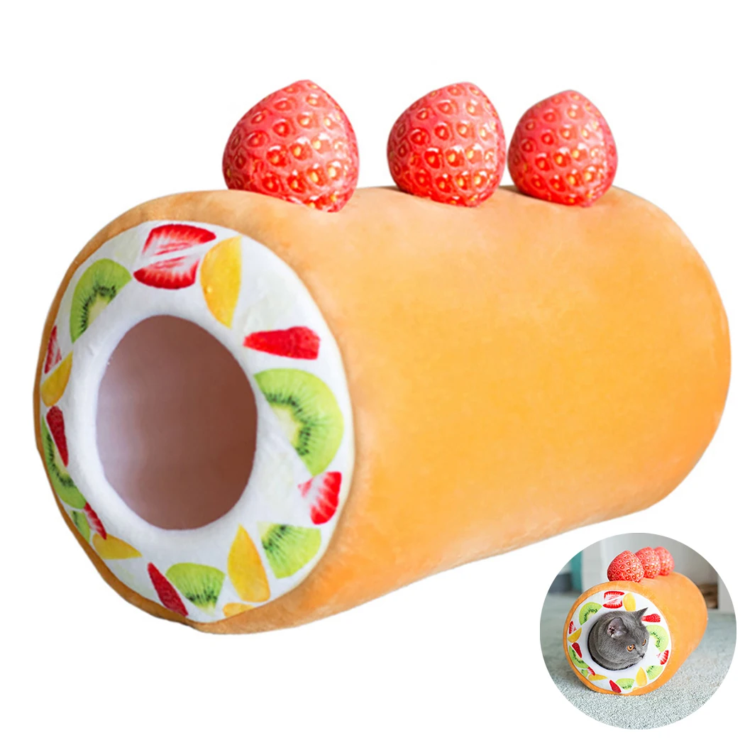 

Cake Shape Winter Cat Bed Soft Warm Small Dog Bed Pet Plush Cat Dog Mat Kennel Coral Fleece Cat Tunnel Bed Pet Nest Bed For Home