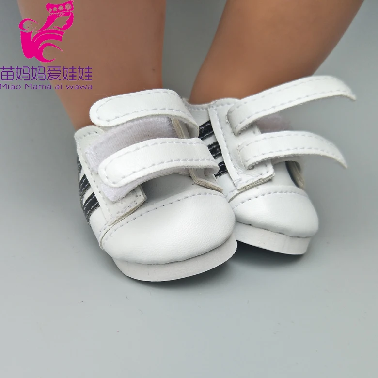 Кукольная обувь для новорожденных 43 см, черно-белая обувь для девочек 1", кукольная обувь, аксессуары для кукол sneacker