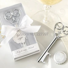Ключ к My Heart открывалка для бутылок в белая Подарочная коробка 100 шт/партия Свадебная услуга-"просто элегантный" ключ к My Heart открывалка для бутылок