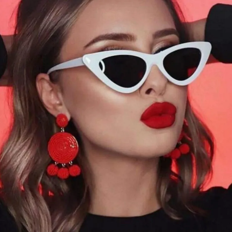 Gafas de sol ojo de gato para mujer, lentes de sol de diseño de lujo, triángulos de moda, montura de pequeñas dimensiones, gafas baratas - Accesorios para la ropa