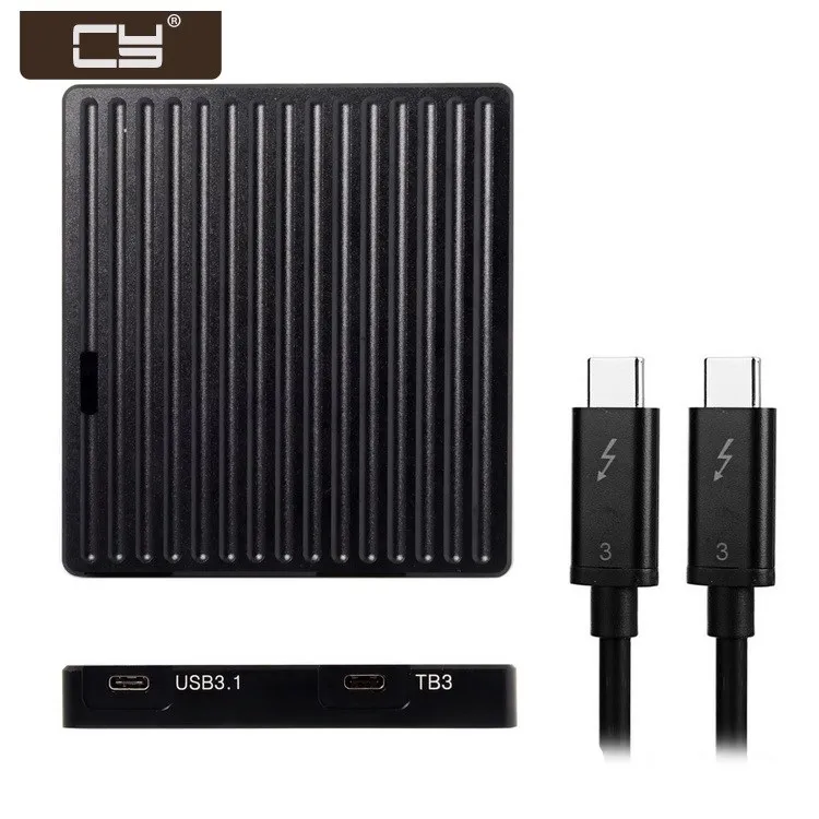 

Thunderbolt 3 & USB3.1 Type-C & USB 3.0 2.0 to PCI Express PCI-E to NVME NGFF M-key SSD Cartridge Enclosure