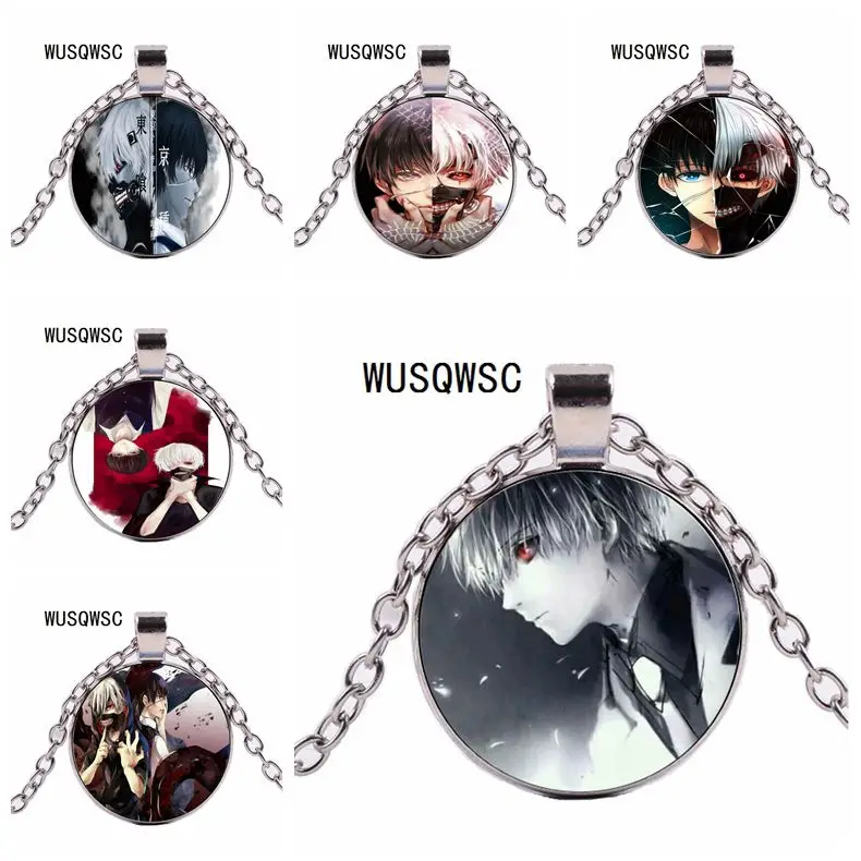 

WUSQWSQ Tokyo Ghoul Necklace Pendant Glass Necklace Art Design Male Female Gift