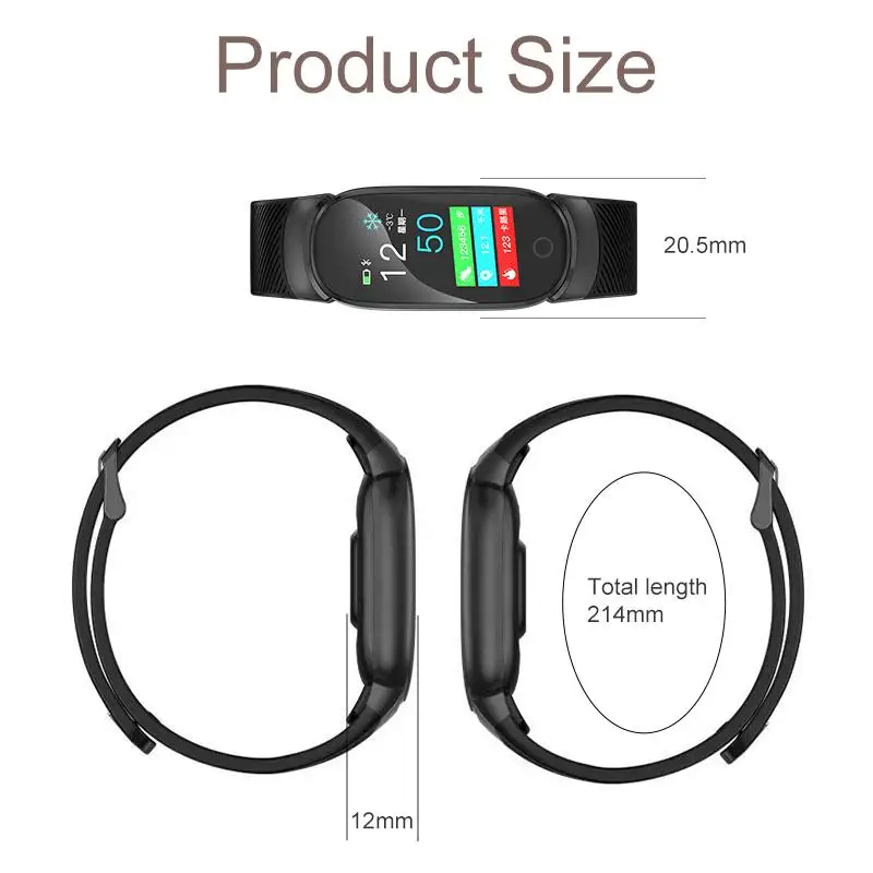 IP67 Waterproof Smart Watch Bracelet Heart Rate Monitor Blood Pressure Oxygen Health Stopwatch Fitness Track Sports Watch