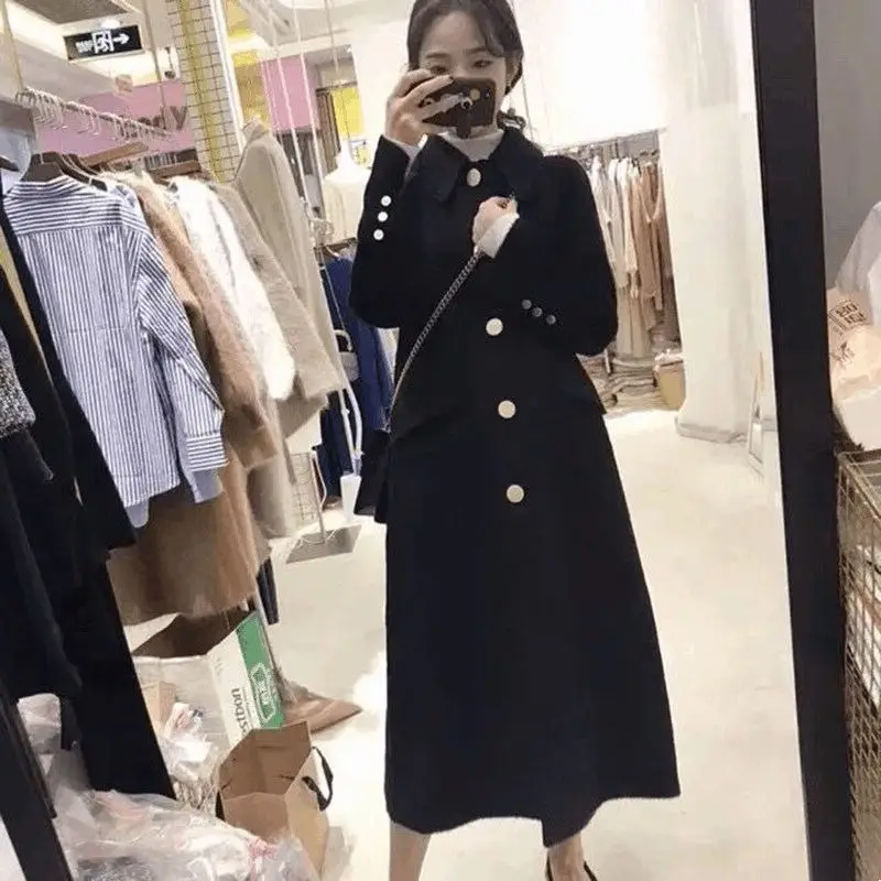 thin Casaco Épais Hiver Nouvelle X51 Pardessus 2018 Section Chaud Laine Doublure Section Double Breasted Feminino Thick De Rembourré Manteau Automne Vestes Mode Femmes f11qt6ax