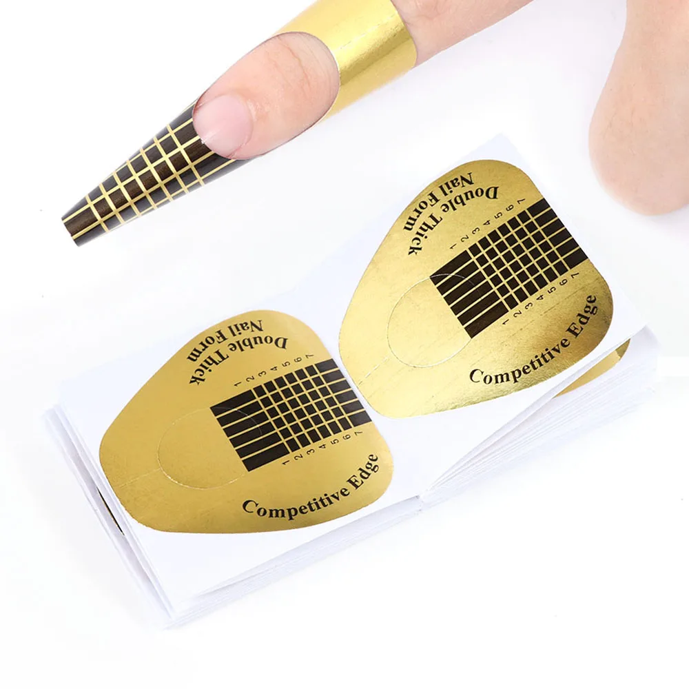 10x u-образная направляющая наклейка для ногтей, УФ-гель для наращивания, трафареты в форме рыбы, прямоугольные трафареты для дизайна ногтей, французская бумага для маникюра, CH941-1