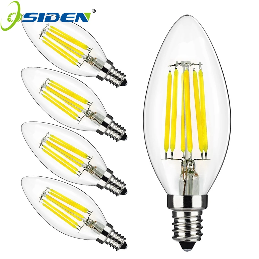 

LED lamp Filament Bulb lampada LED 220V 110v bombillas LED Edison COB Bulb E14 C35 Candle Light 2W 4W 6W 8W 360 Degree