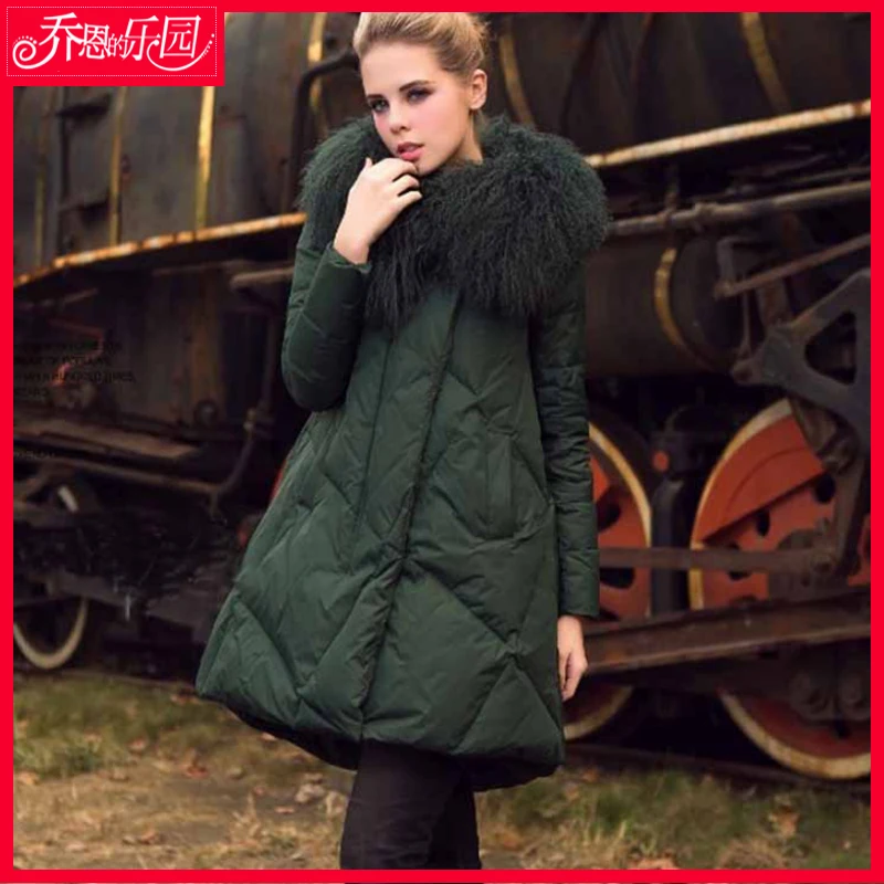 Women Winter Long Jacket Loose Plus Size 4XL Padded Parka Korean A Style Winter Coats Women Fur Collar Thick Cotton Jackets AS017 (5)