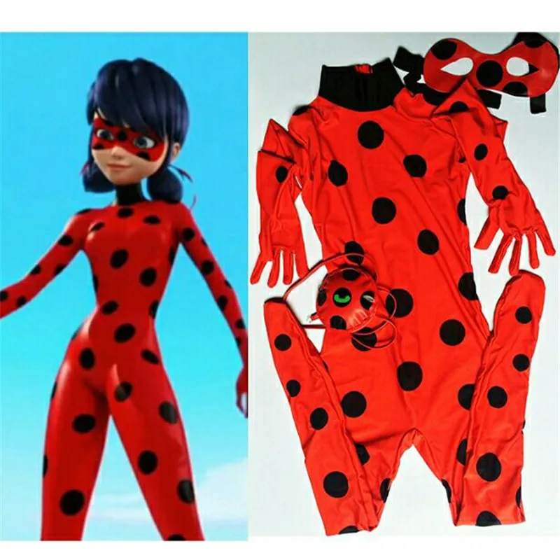 Kids Zip The Miraculous Ladybug Cosplay Costume Halloween Girls