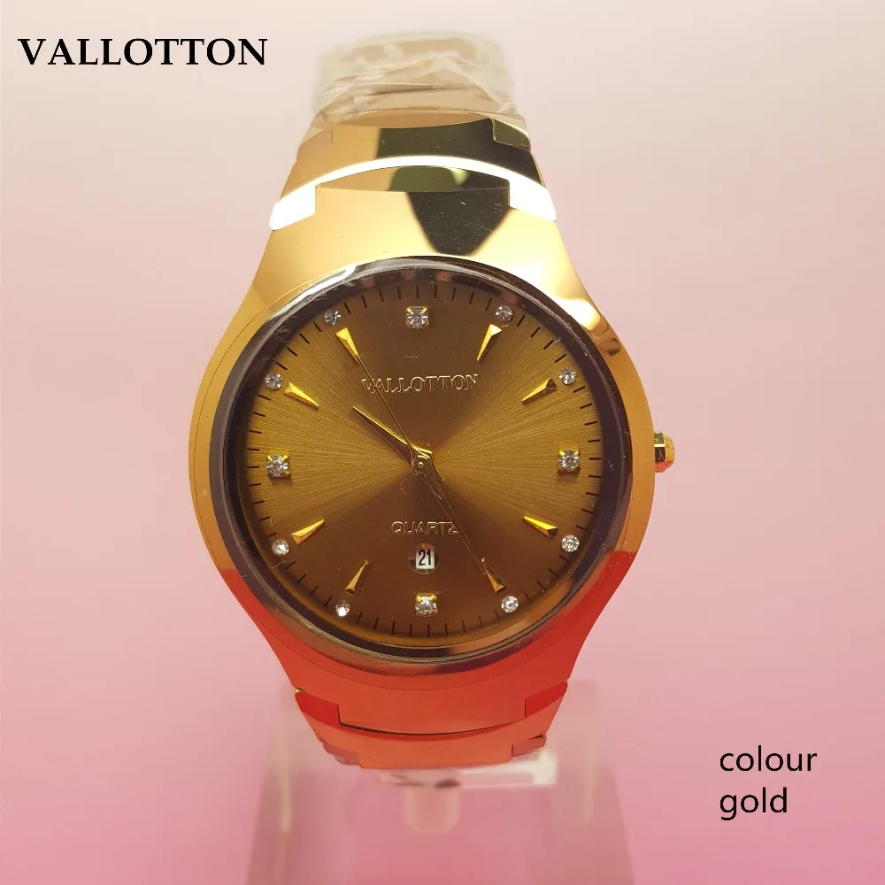 

VALLOTTON Brand New Luxury Men's Quartz Waterproof Watch Simple Business Tungsten Steel Watch